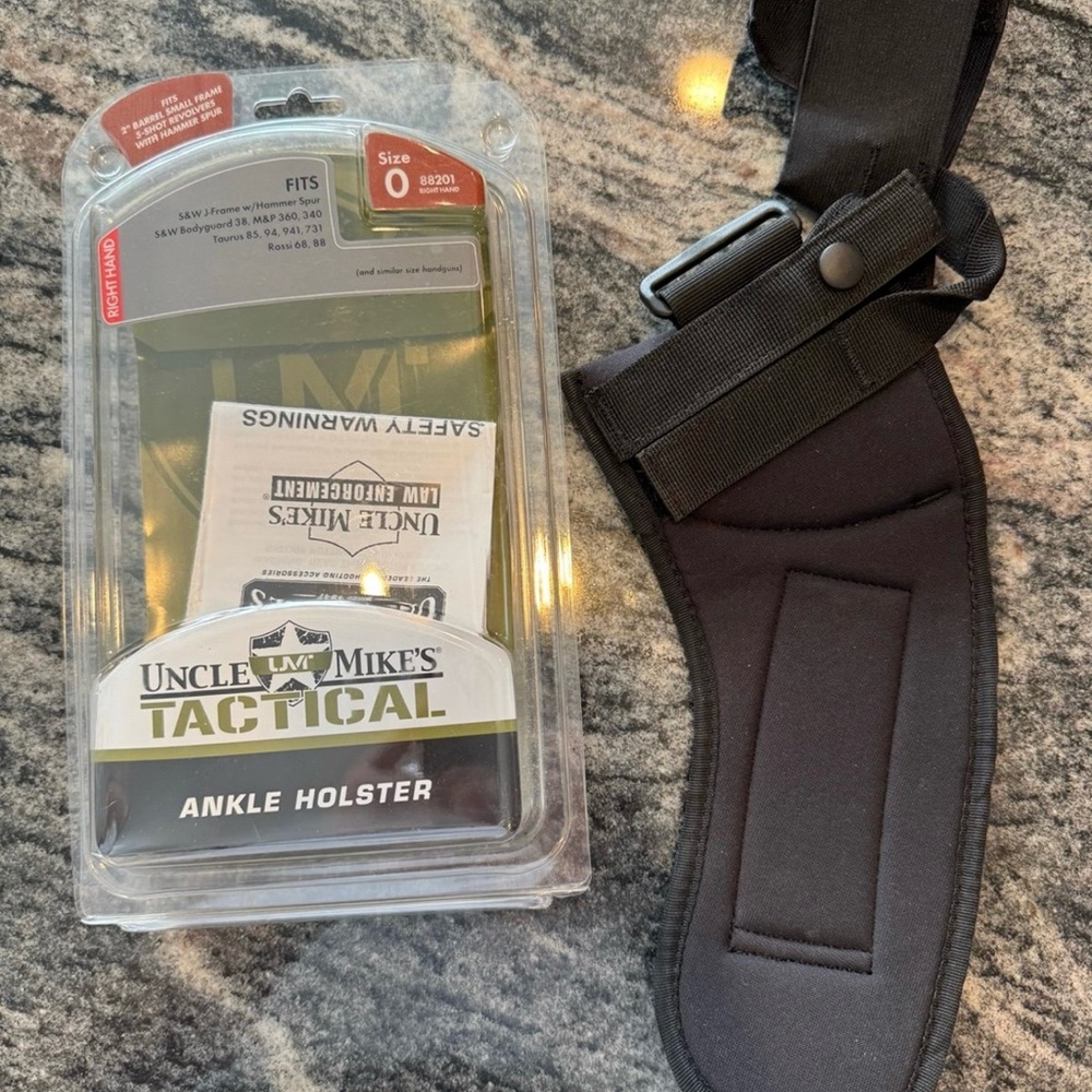 Uncle Mike’s Ankle Holster Firearm Tactical Size 0 88201 Right Hand New